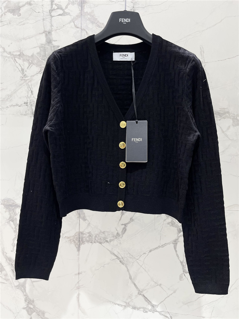 F**di new v-neck long-sleeved cardigan replica d&g clothing