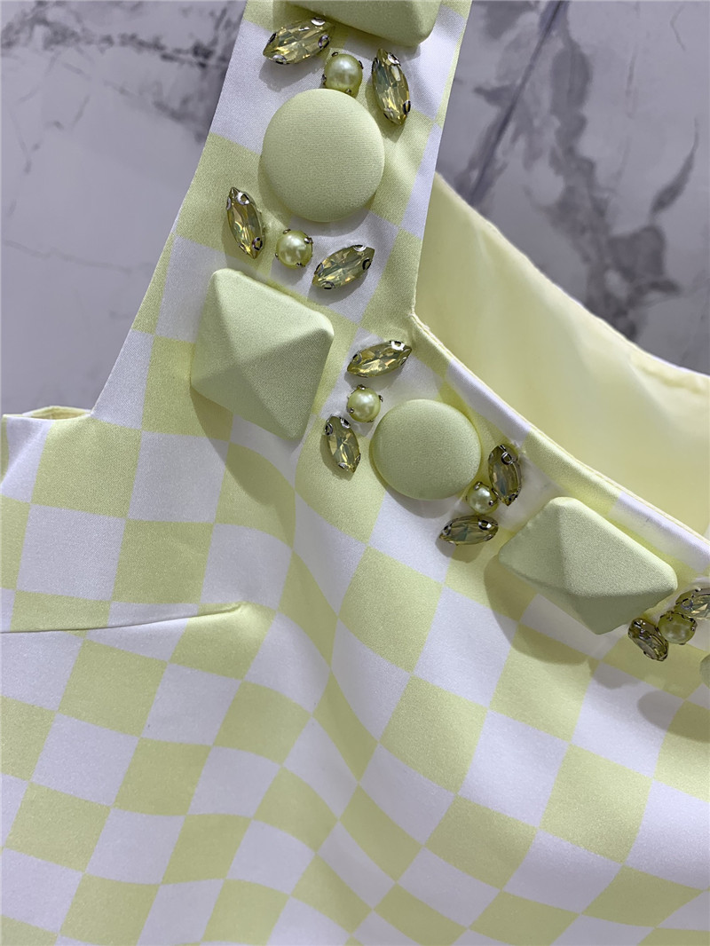 Versace fluorescent green plaid skirt replicas clothes