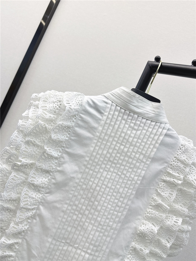 Va1e*ntin0 hollow lace flower patchwork shirt replica clothing sites