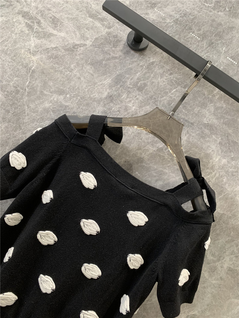 Ch**el off-the-shoulder strappy knit top replica clothes
