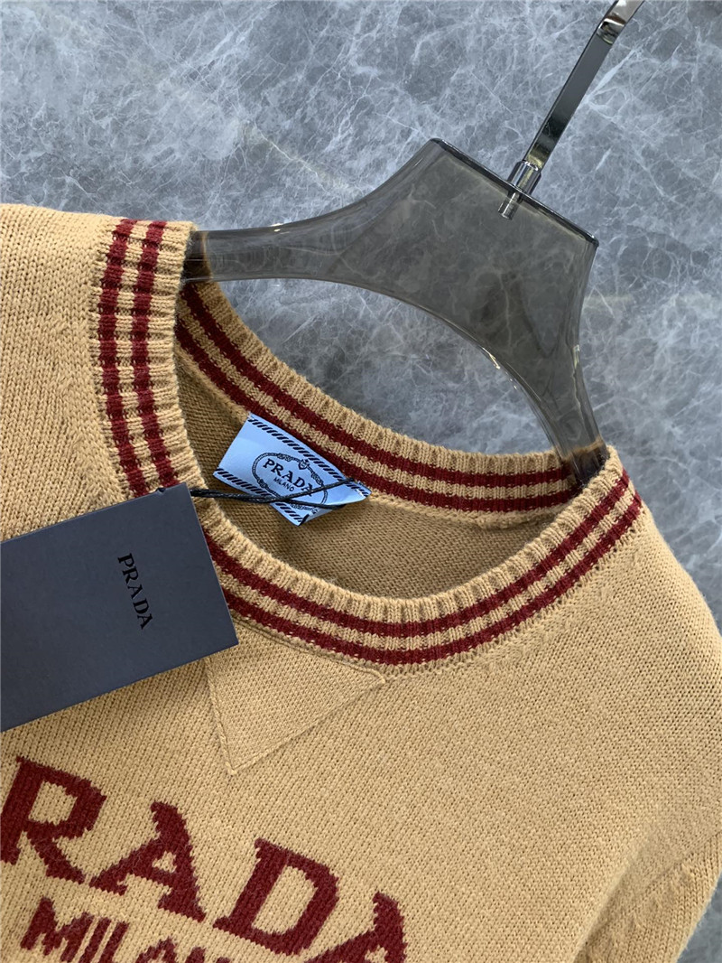 Pra*a knitted round neck pullover sweater replicas clothes