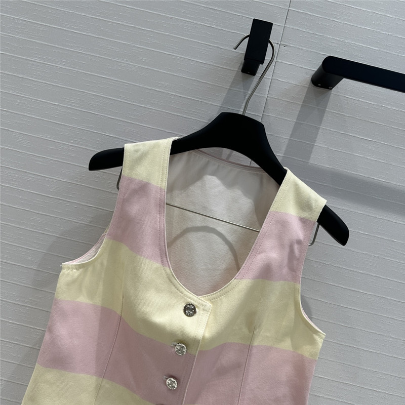 Ch**el contrast color stripe vest small jacket replica clothing sites