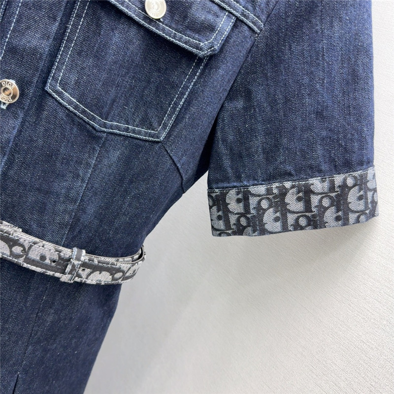 D10r contrast color denim dress replica d&g clothing