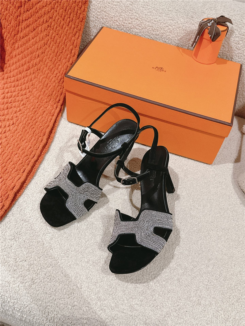 H**me5 holy 105 sandals in black suede goatskin
