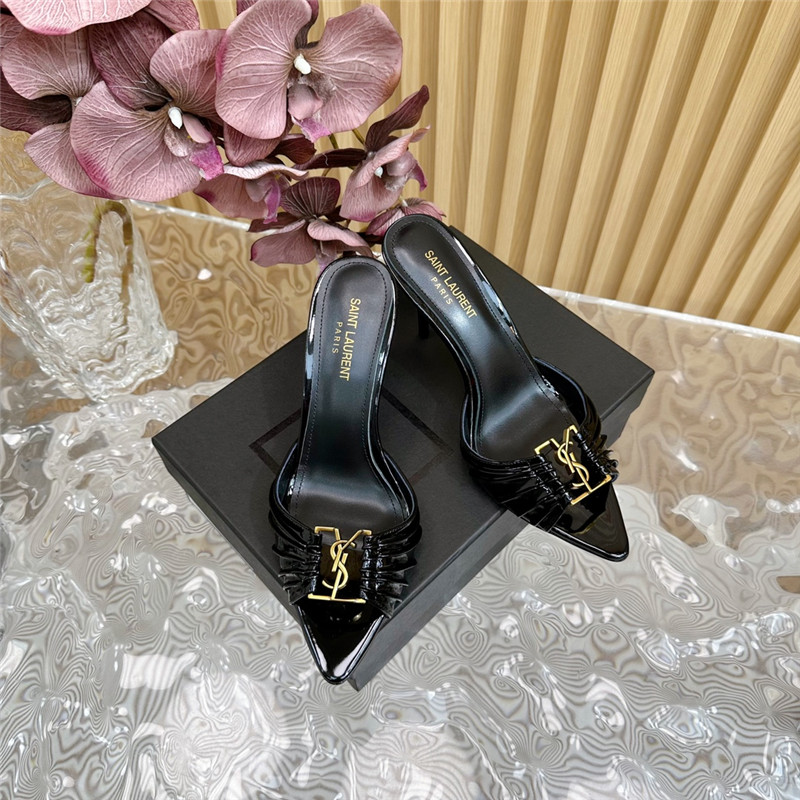 Sa1nt Lau*nt babylone mules in black patent leather