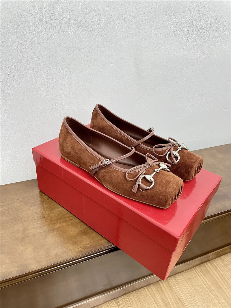Gvc*1 horsebit ballet flat in brown suede