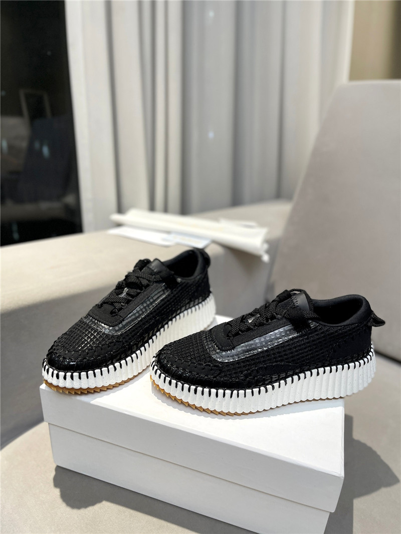 Chloé Lace-Up Rainbow Sneakers Black
