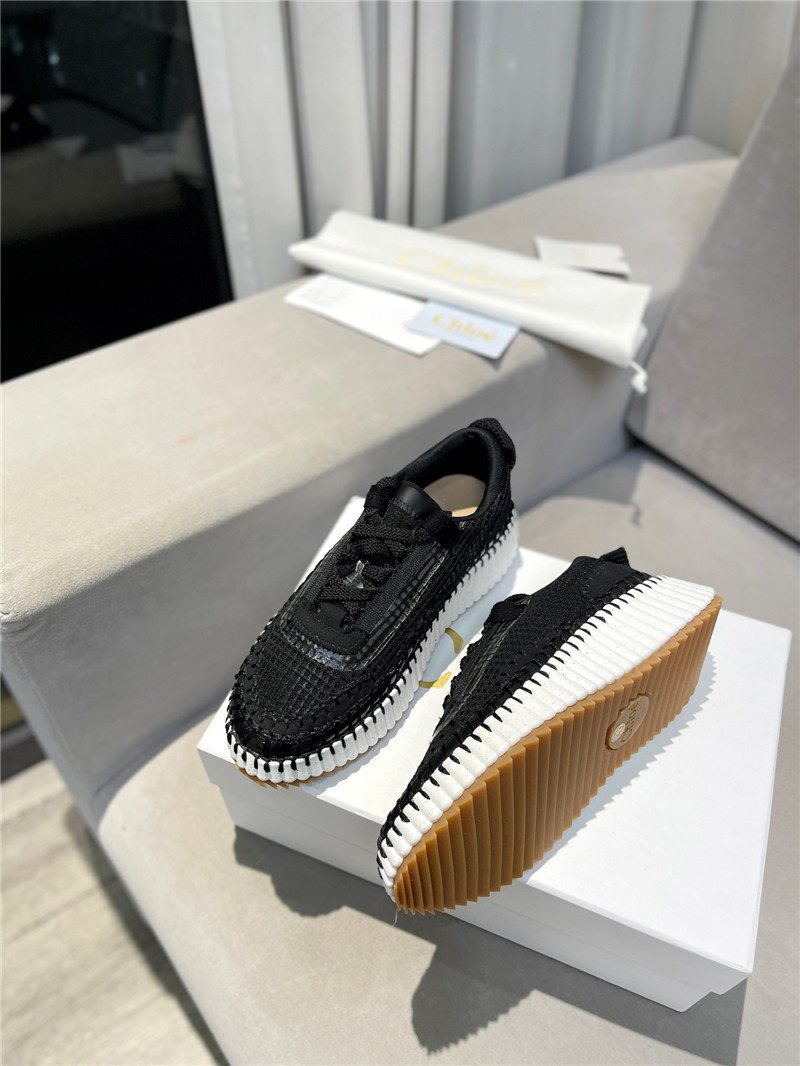 Chloé Lace-Up Rainbow Sneakers Black