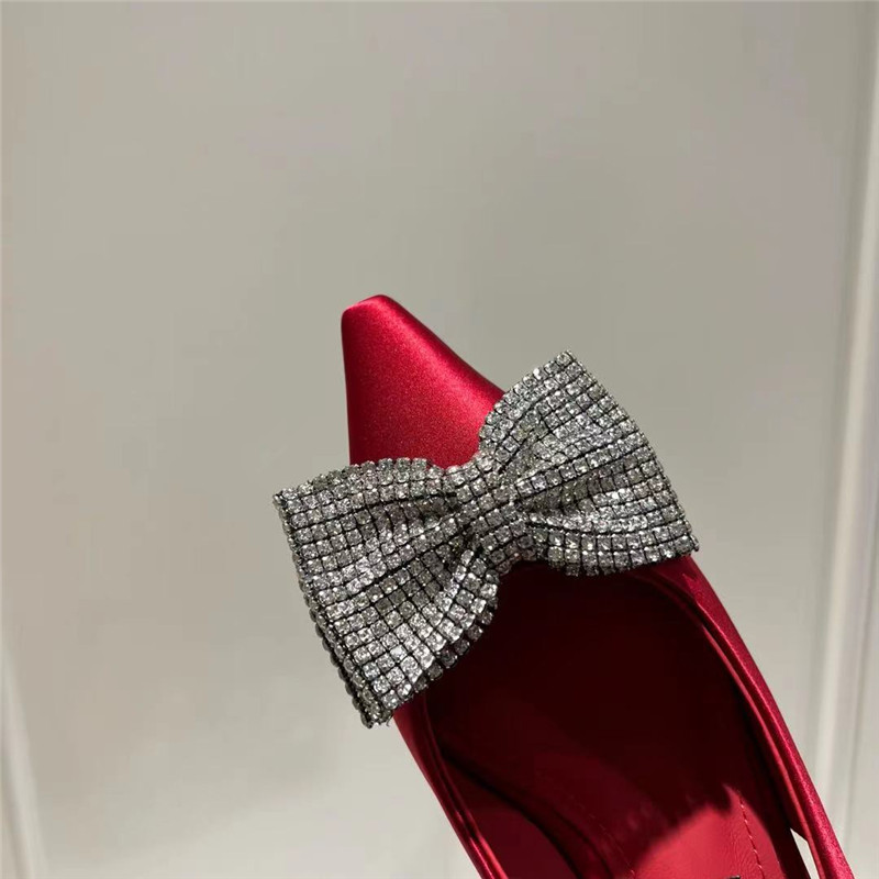 Dolce & Gabbana Burgundy Satin Slingbacks with Rhinestones