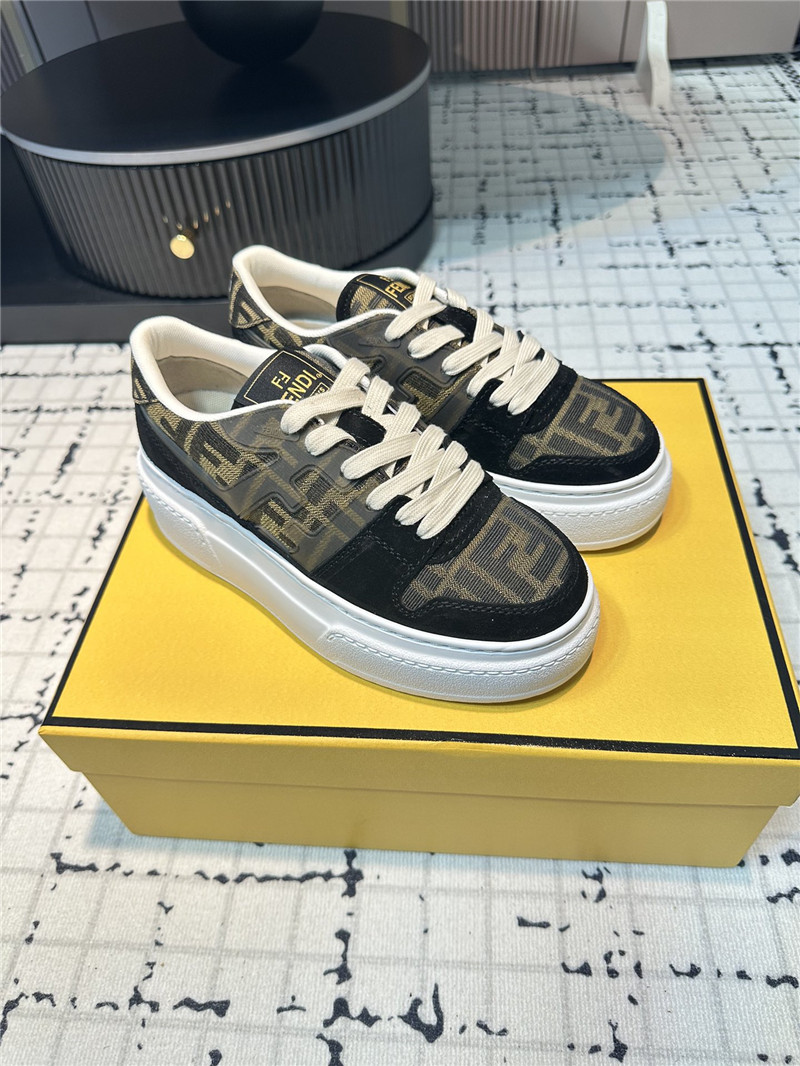 F**di ff match leather low top sneakers for women