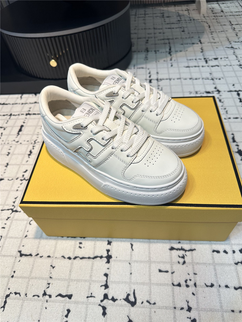 F**di ff logo match leather low top sneakers