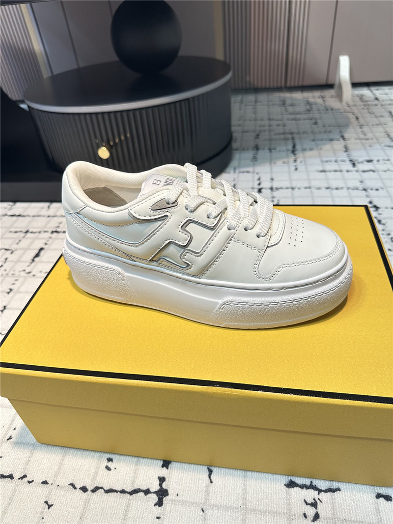 F**di ff logo match leather low top sneakers