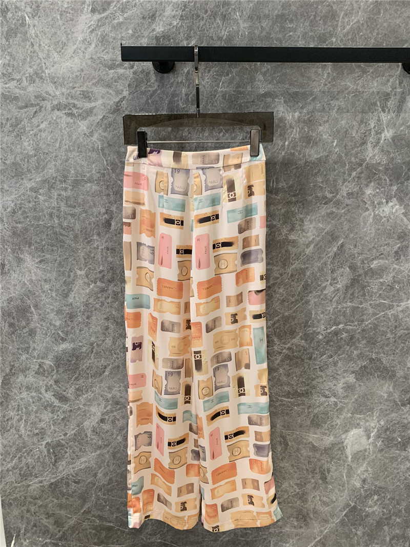 Ch**el label print casual trousers replica designer clothes