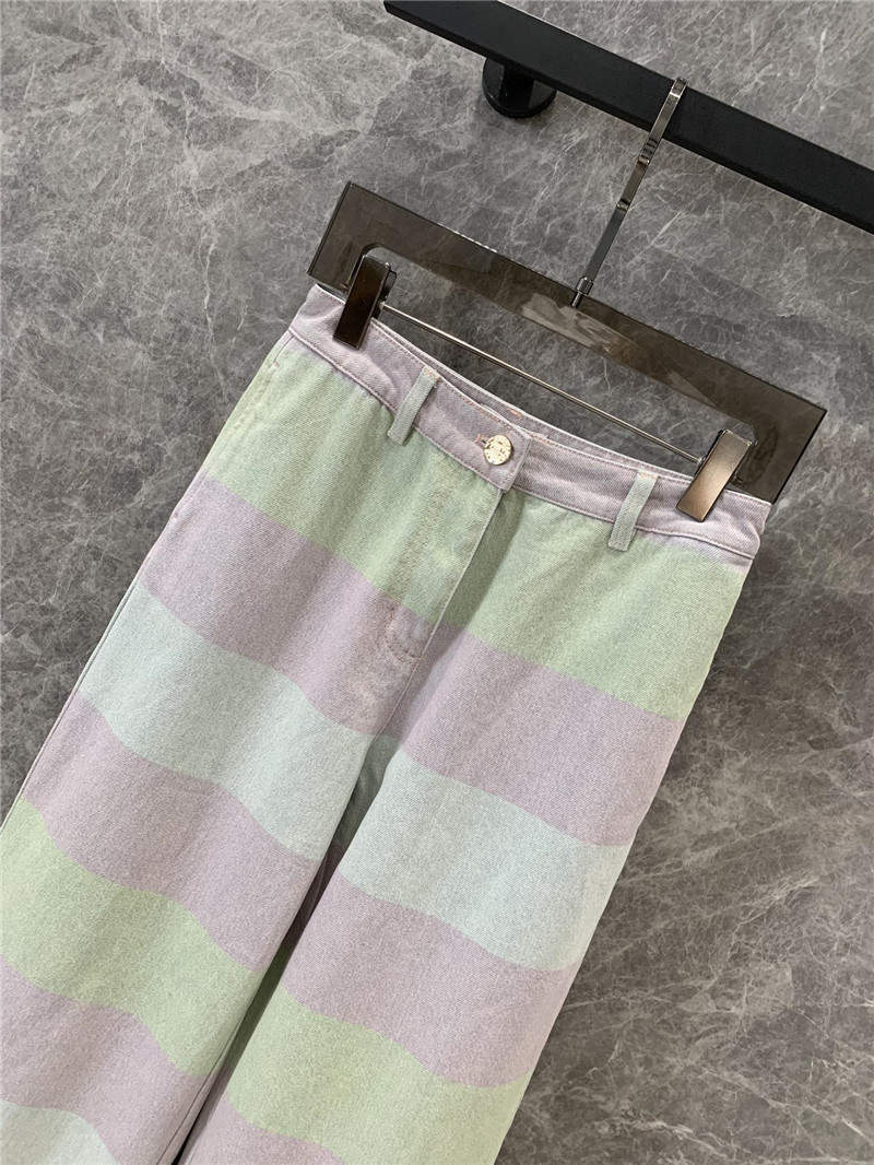 Ch**el color block denim trousers replica d&g clothing