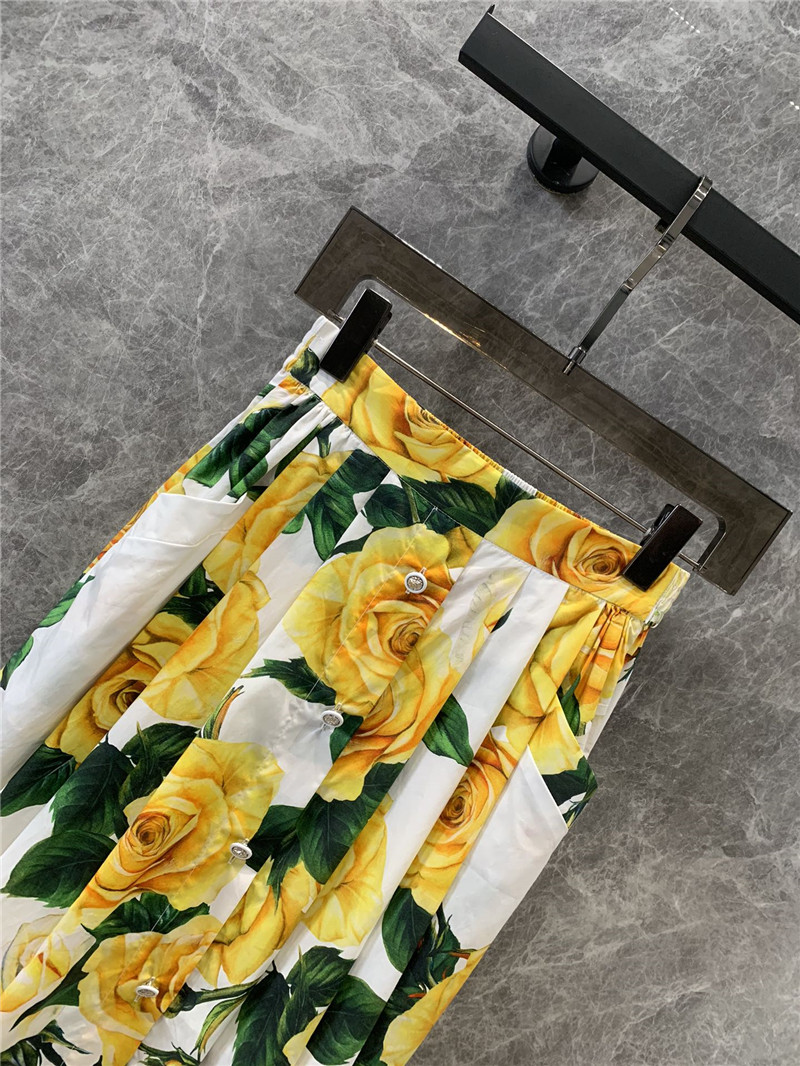Dolce & Gabbana d&g yellow rose skirt replica clothes