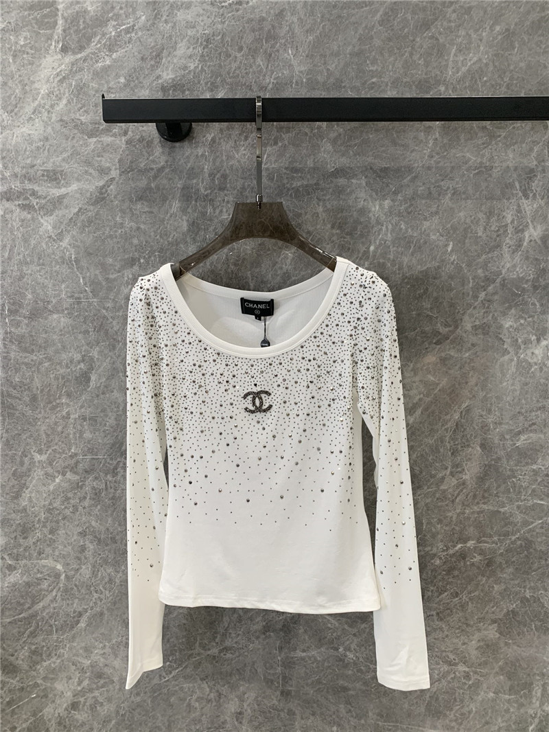 ch**el hot D1am0nd slim base long sleeve t-shirt replicas clothes