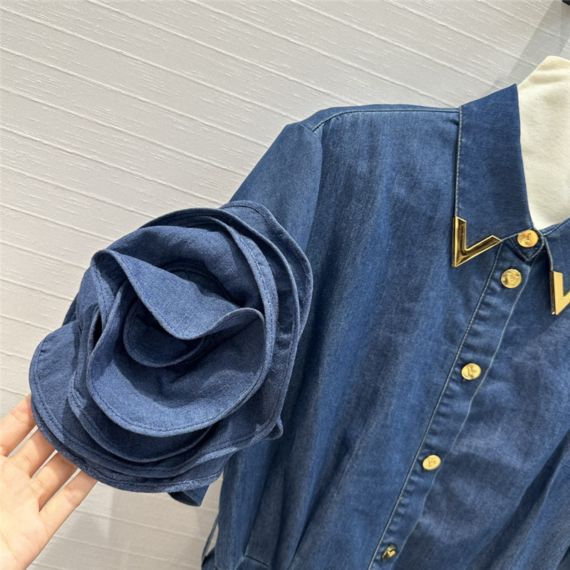 Va1e*ntin0 tencel denim dress replica clothing sites