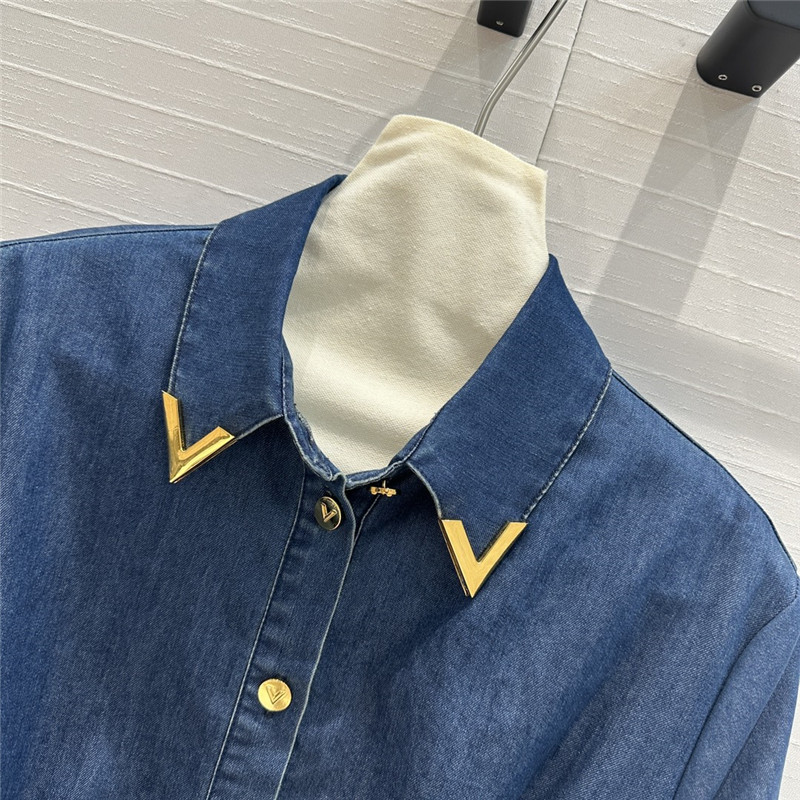 Va1e*ntin0 tencel denim dress replica clothing sites