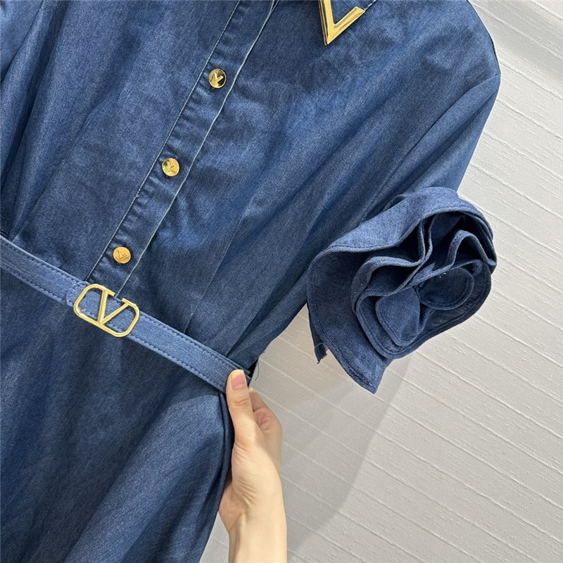 Va1e*ntin0 tencel denim dress replica clothing sites