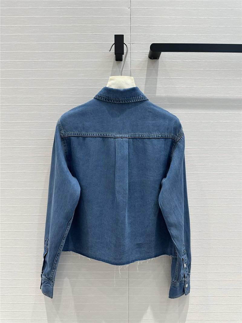 M1um1u retro original blue soft denim short shirt replica clothes