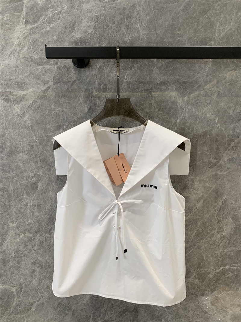 M1um1u navy collar tie shirt replica designer clothing websites