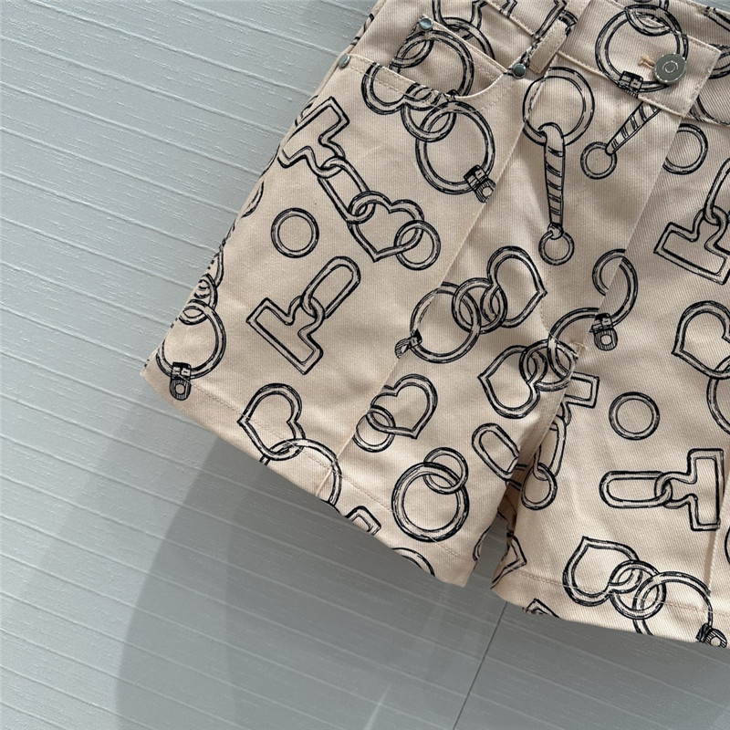 H**me5 heart chain denim shorts replicas clothes