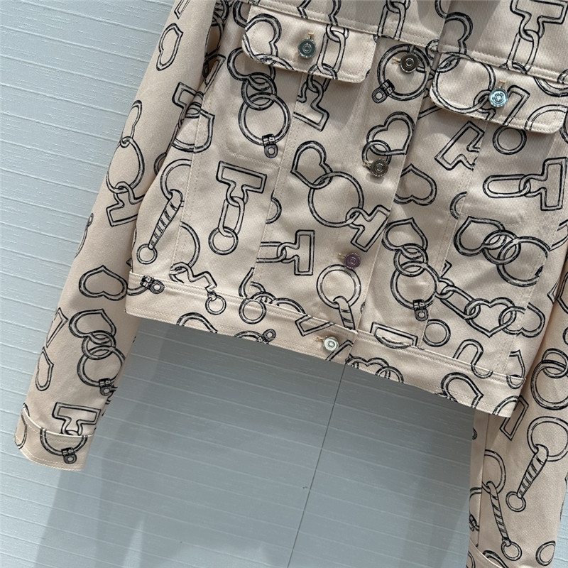 H**me5 heart chain denim jacket replica designer clothes