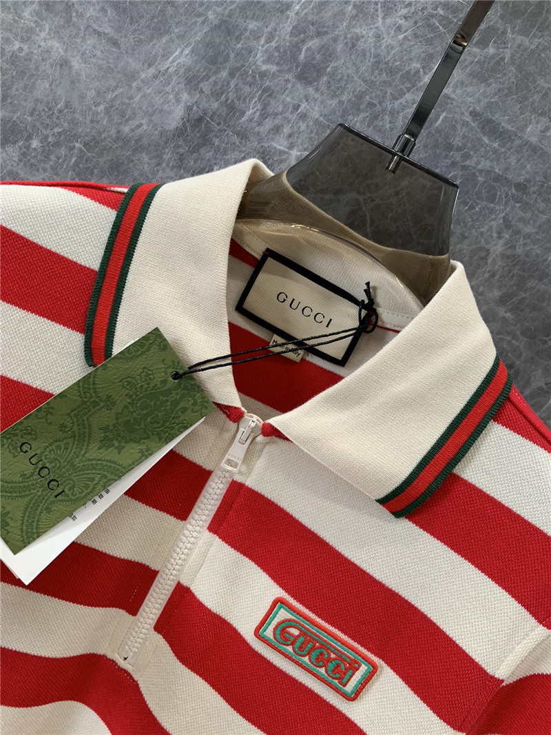 Gvc*1 red and white striped polo collar dress replica clothes