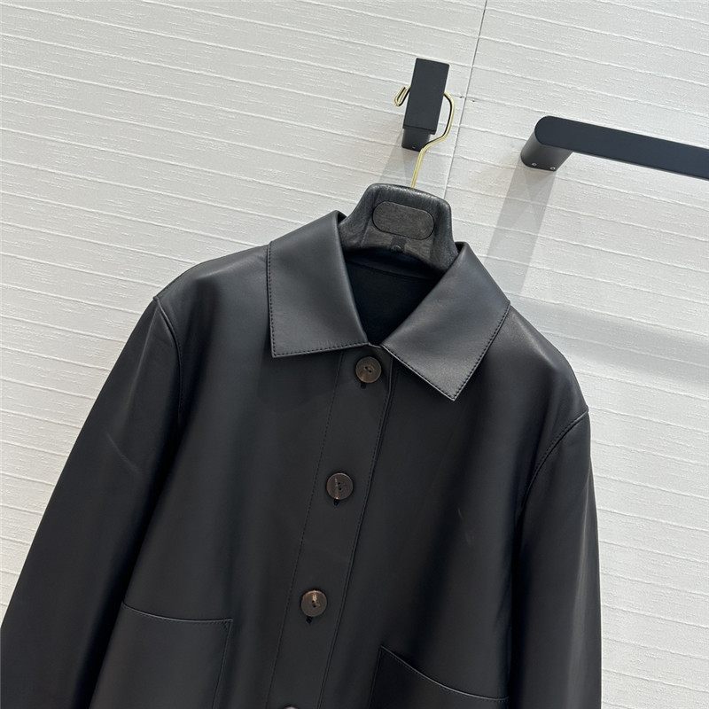 L0ew* lapel jacket genuine leather coat replicas clothes
