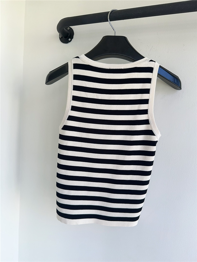 Ce1i*e striped leather brand knitted vest replica d&g clothing