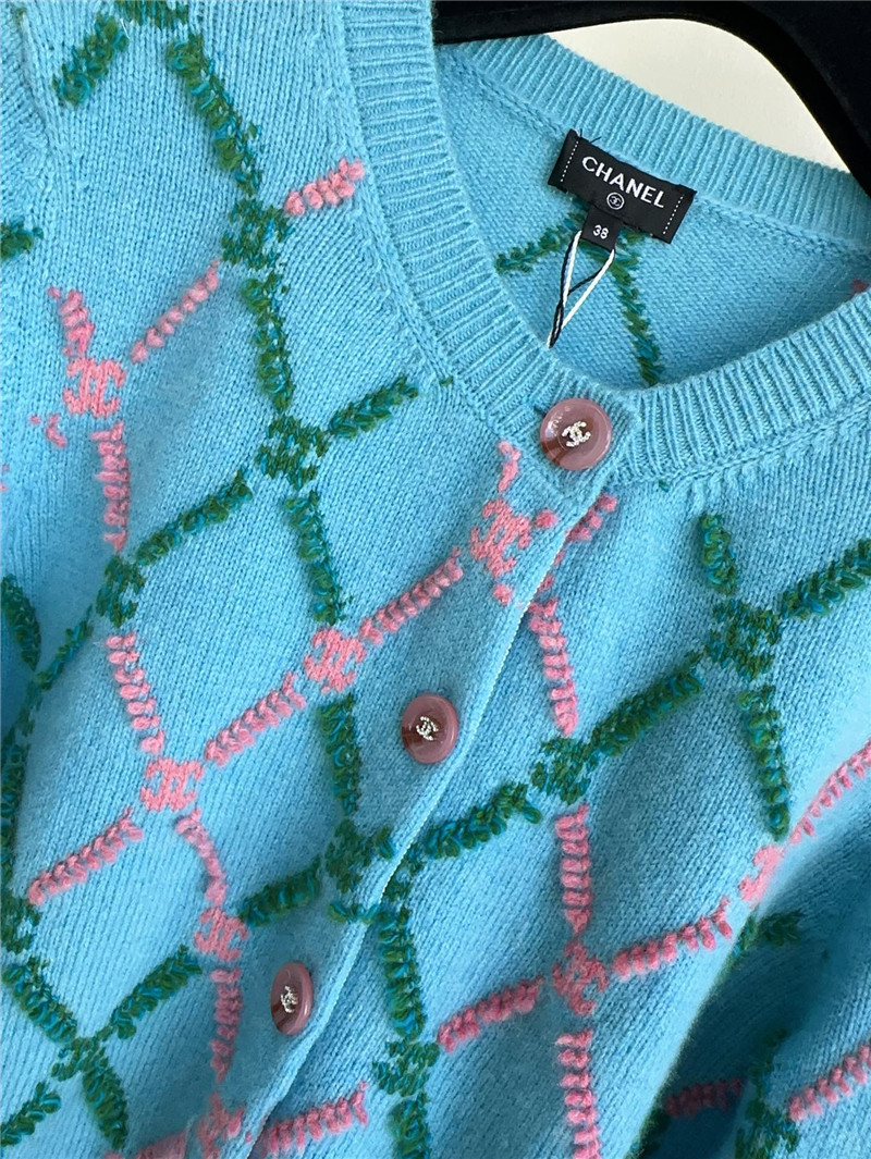 ch**el geometric D1am0nd intarsia cardigan replica d&g clothing