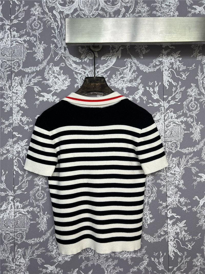 Gvc*1 knitted striped short sleeves replica designer clothes