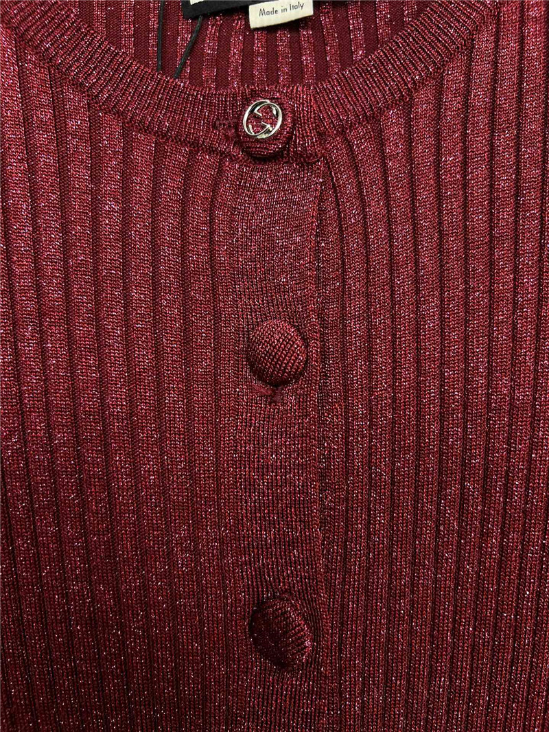 Gvc*1 burgundy ribbed cropped cardigan