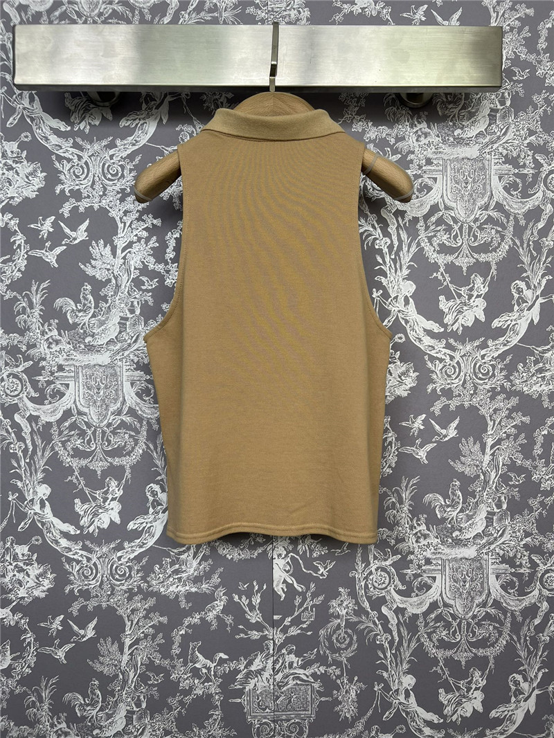 Pra*a new polo collar sleeveless top replica designer clothes
