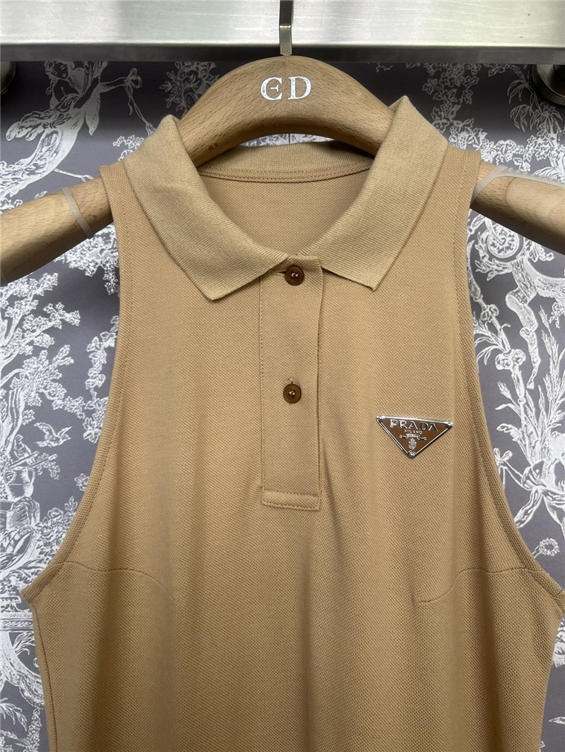Pra*a new sleeveless dress replica clothing