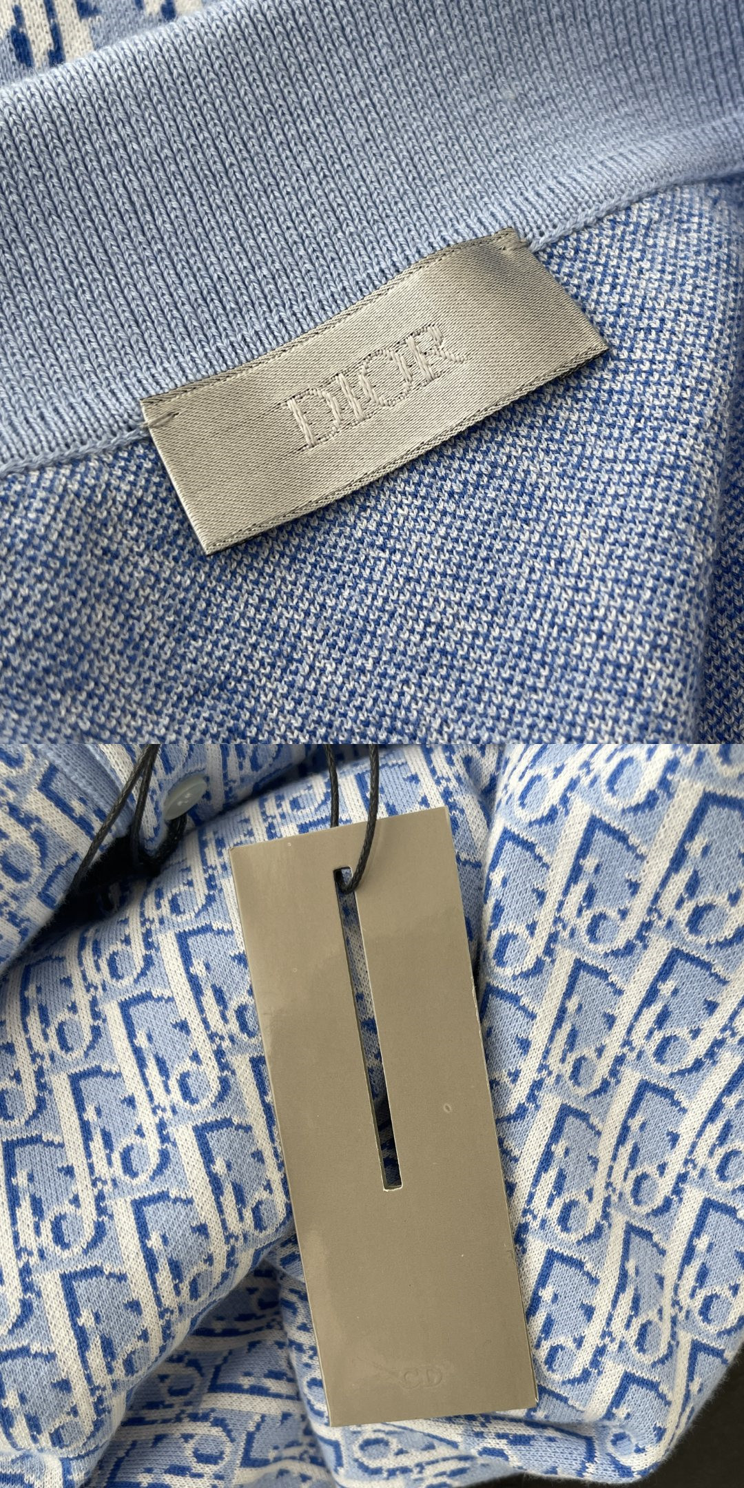 D10r knitted jacquard lapel short-sleeved replicas clothes