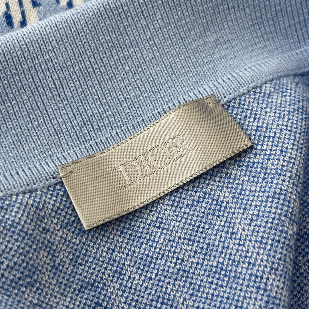 D10r knitted jacquard lapel short-sleeved replicas clothes