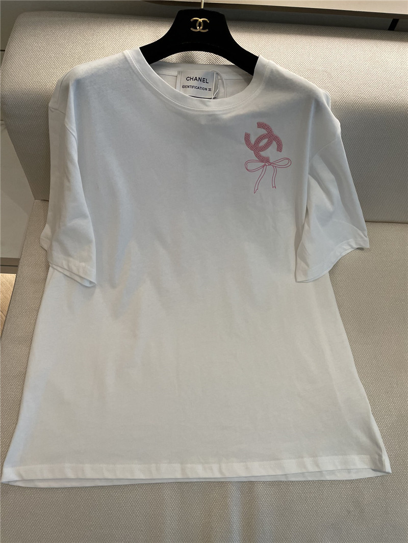 Ch**el loose-fitting printed short-sleeved replica clothes
