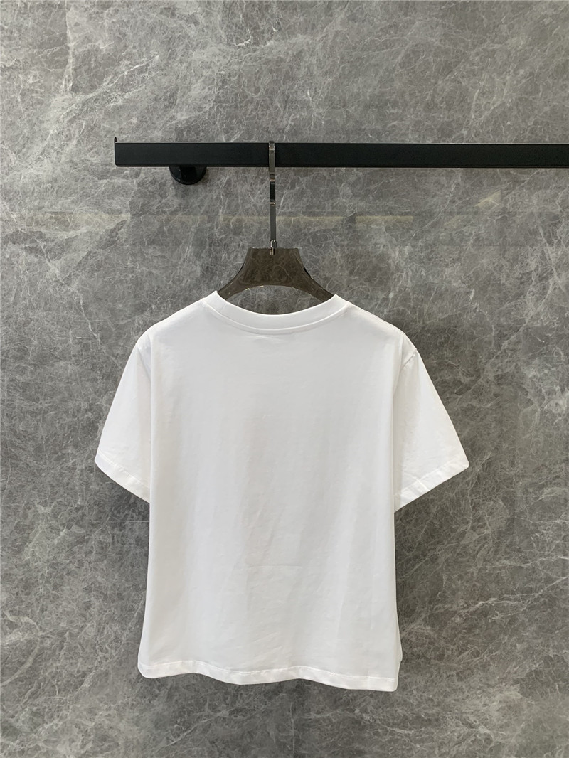 M1um1u new color micro logo short-sleeved t-shirt replica clothes