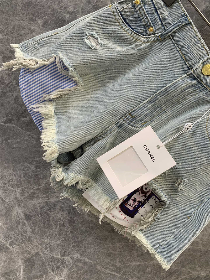 Ch**el heavy denim shorts replica d&g clothing