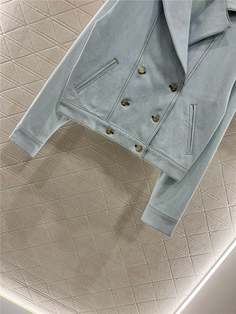 Ch**el shawl lapel denim jacket replica designer clothes