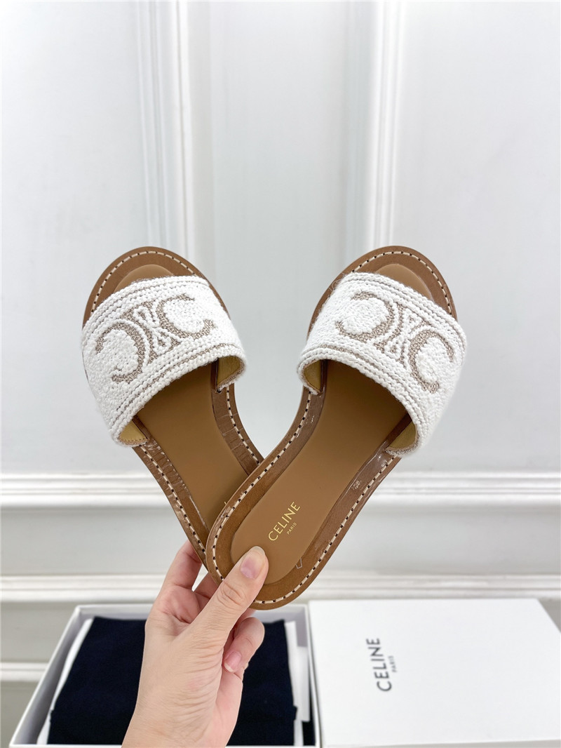 Ce1i*e lympia mule in white triomphe jacquard wool