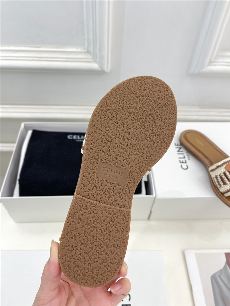 Ce1i*e lympia mule in brown and beige raffia