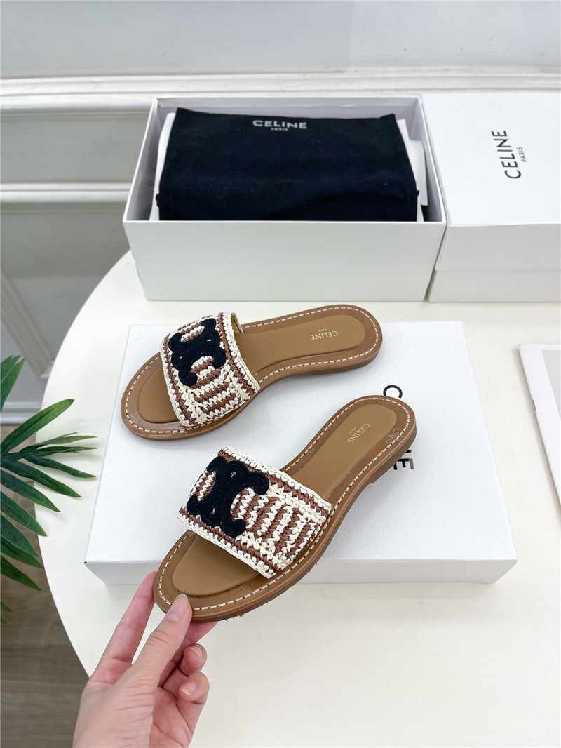Ce1i*e lympia mule in beige and black raffia
