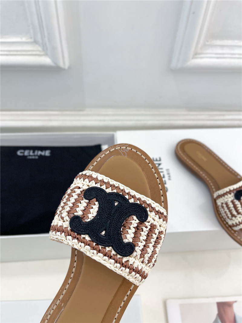 Ce1i*e lympia mule in beige and black raffia