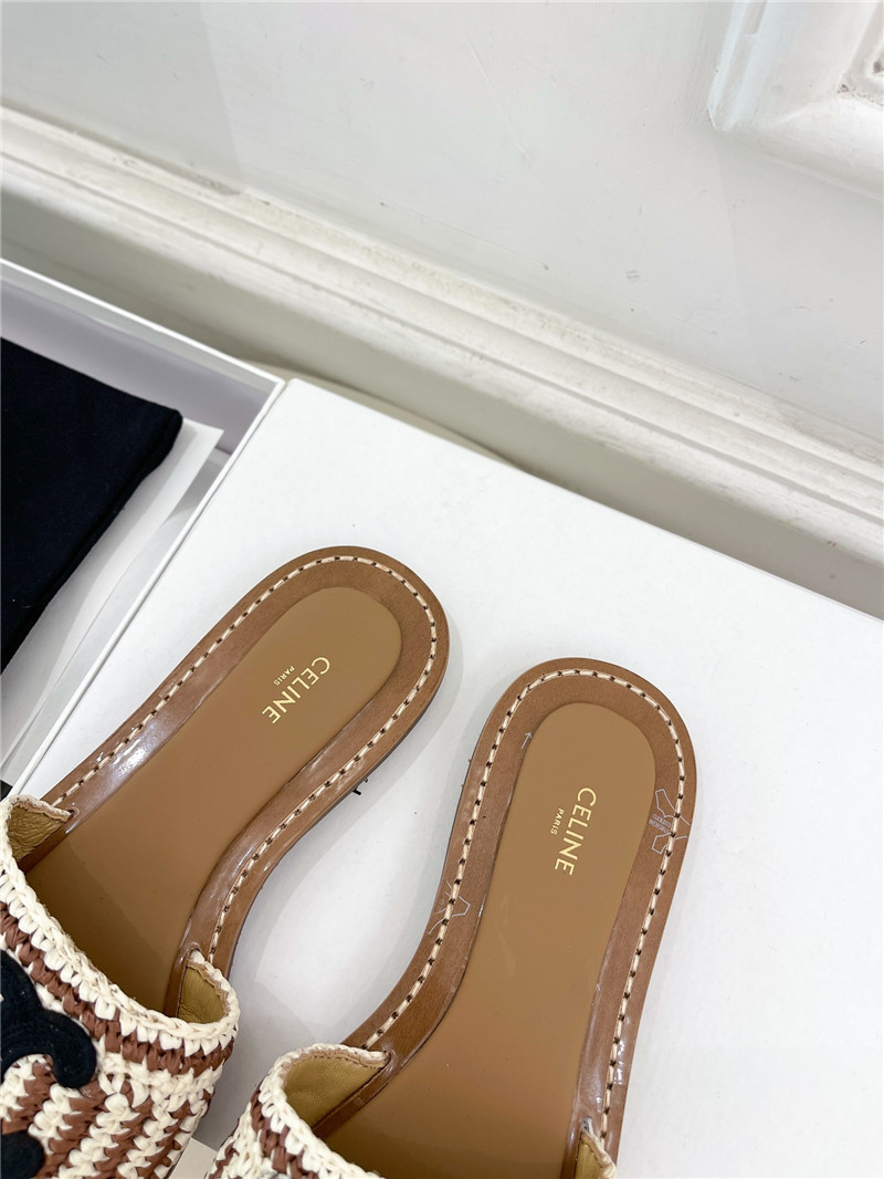 Ce1i*e lympia mule in beige and black raffia