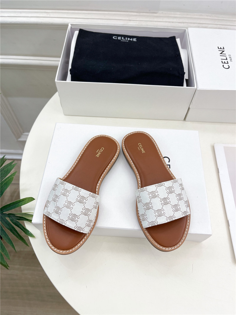 Ce1i*e lympia mule in white oblique jacquard canvas