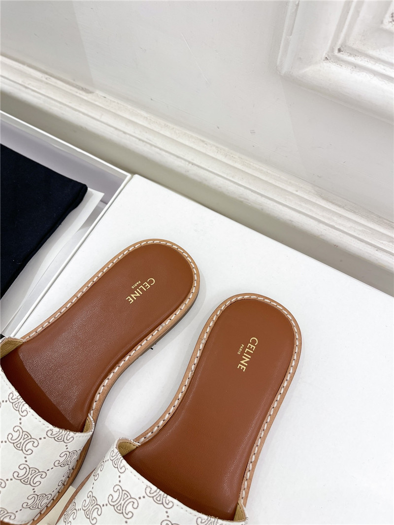 Ce1i*e lympia mule in white oblique jacquard canvas