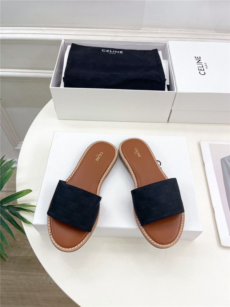 Ce1i*e lympia mule in black oblique jacquard canvas