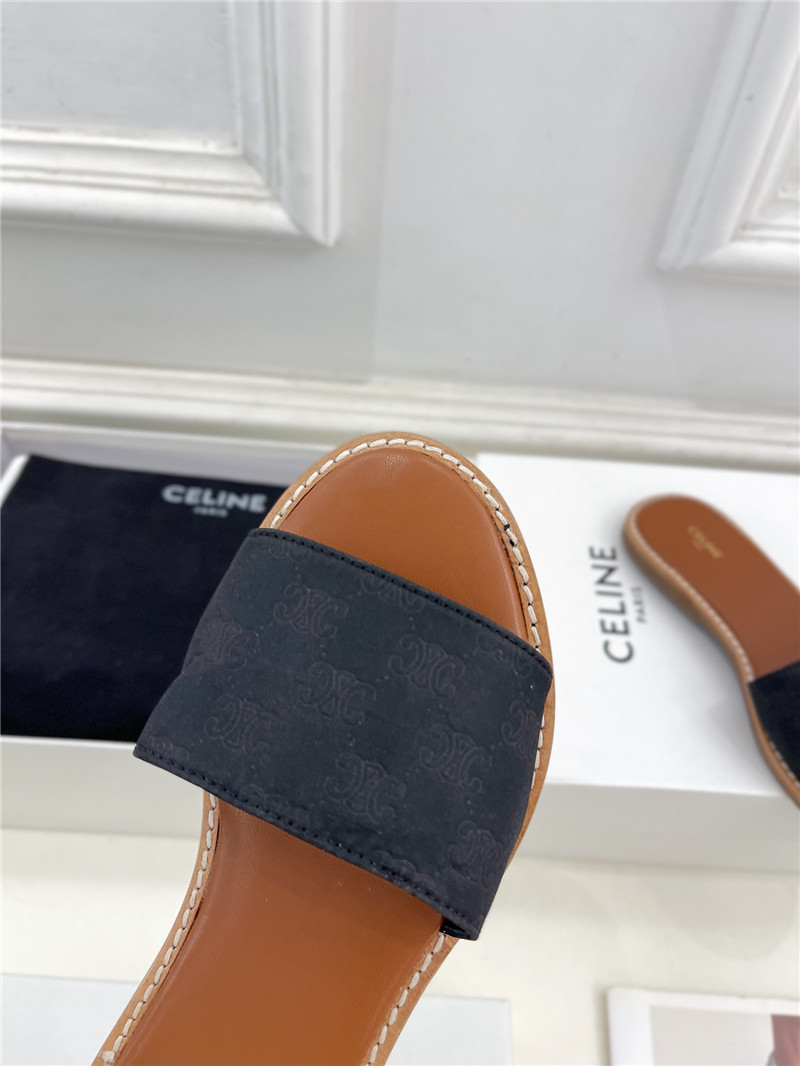 Ce1i*e lympia mule in black oblique jacquard canvas